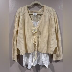 NWT Cream Sweater with Inner Camisole Medium